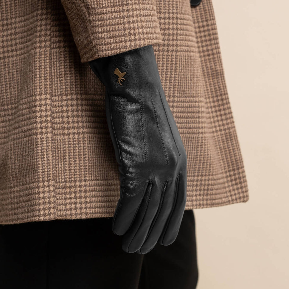 Jake (black) - sheepskin gloves with warm fleece lining & touchscreen feature - Schwartz & von Halen - UK - 9