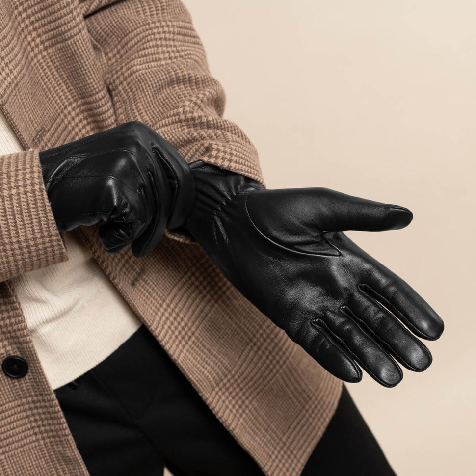 Jake (black) - sheepskin gloves with warm fleece lining & touchscreen feature - Schwartz & von Halen - UK - 11