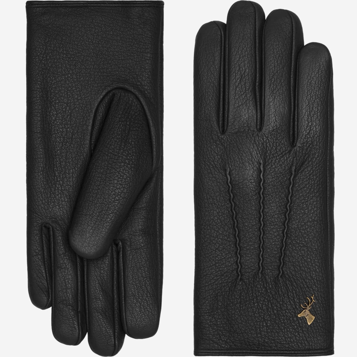 Black Leather Gloves - Women - Touchscreen Capability - Julia