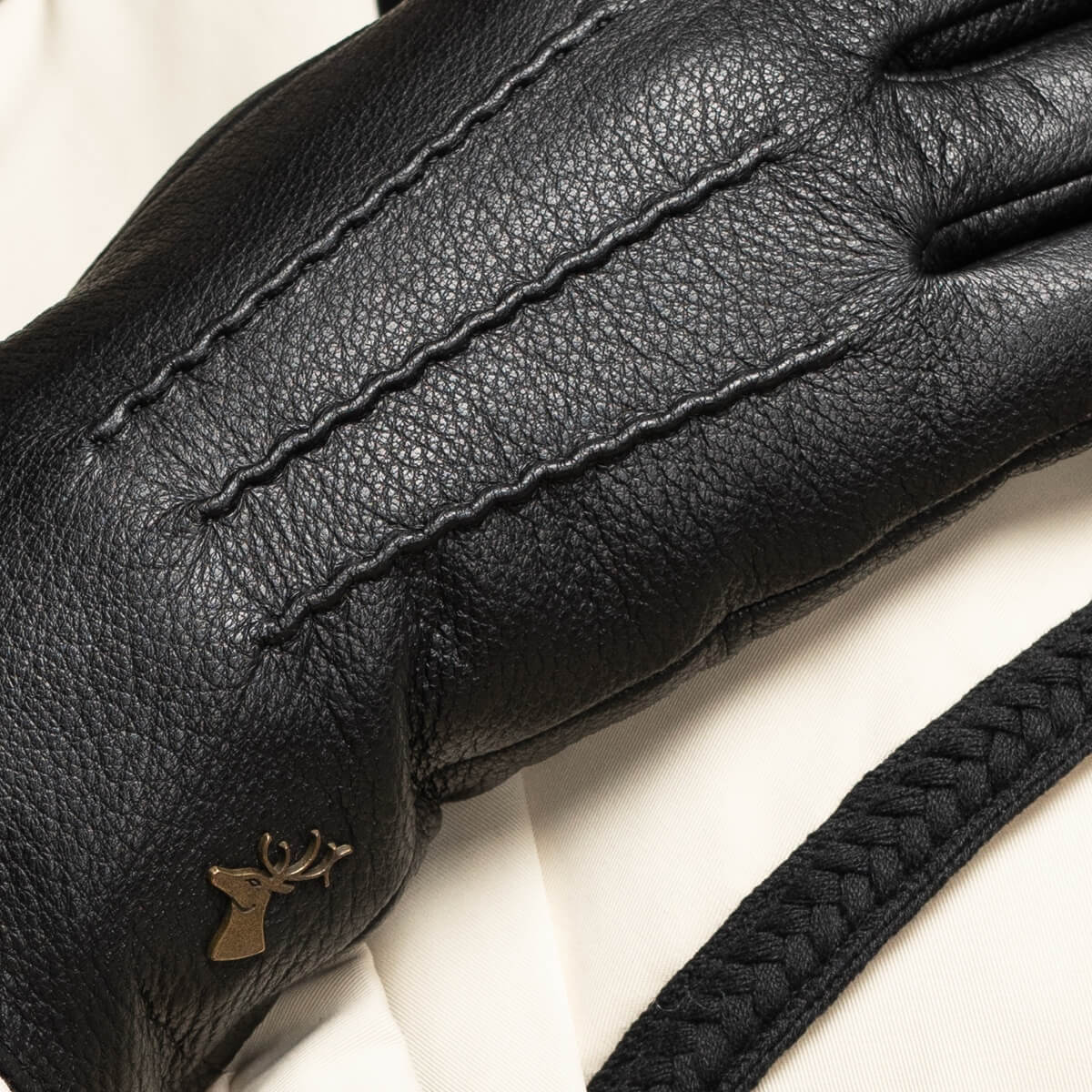 Black Leather Gloves - Women - Touchscreen Capability - Julia