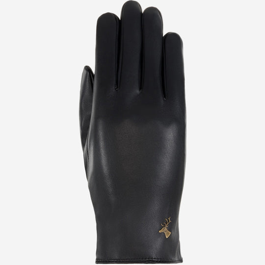 Luna (black) - Vegan leather gloves with fleece lining & touchscreen feature