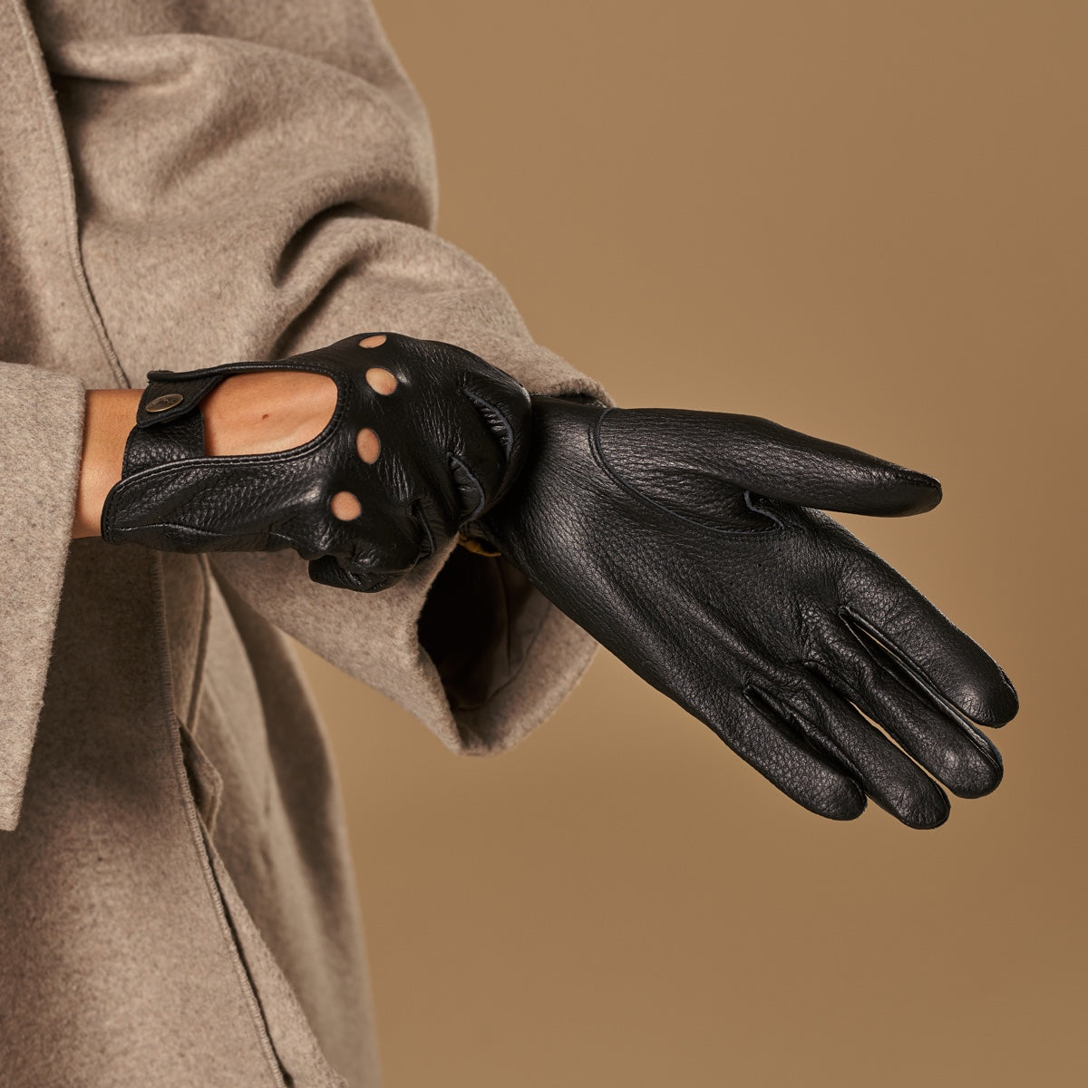 Women's Black Leather Driving Gloves Deerskin – Schwartz & von Halen®