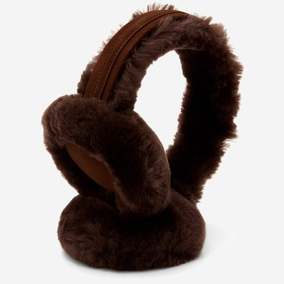Nathaly (brown) – warm and stylish earmuffs from natural sheepskin and suede  - Schwartz & von Halen - UK - 2