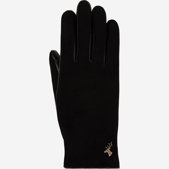 Nora (black) - Sheepskin leather gloves with faux fur lining & touchscreen feature