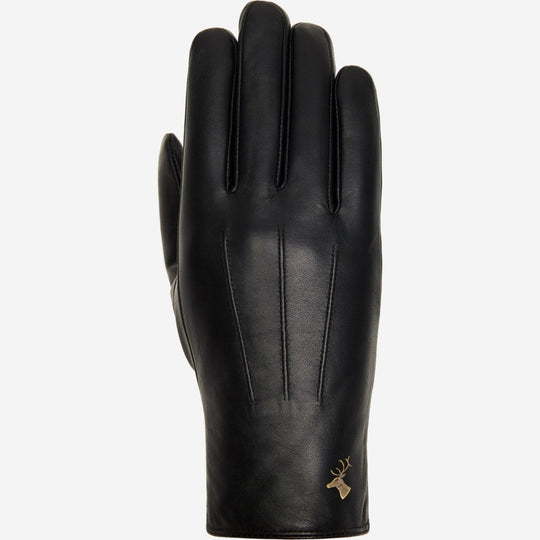 Olivia (black) – Sheepskin gloves with luxurious faux fur lining & touchscreen feature