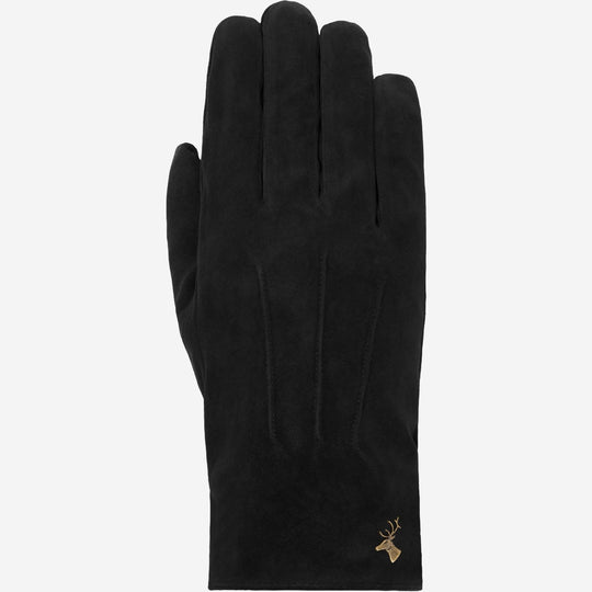 Rex (black) - Suede goatskin leather gloves with luxurious wool/cashmere lining