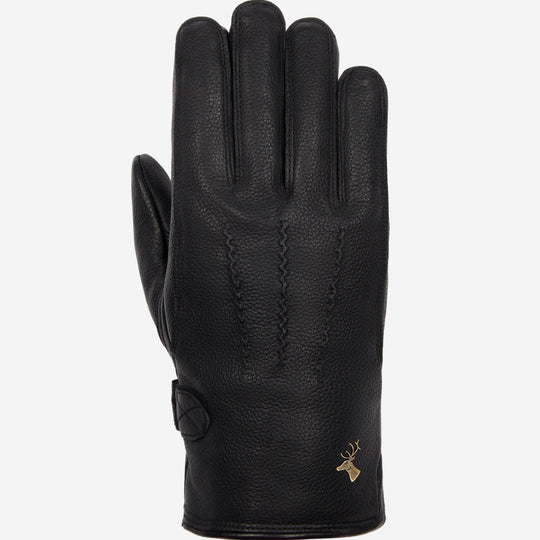 Rogan (black) - Robust men's deerskin gloves with warm PrimaLoft® lining