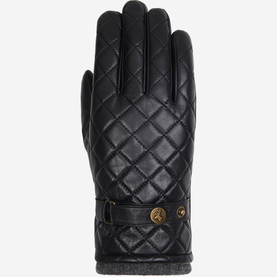 Smith (black) - Sheepskin leather gloves with snap closure & touchscreen feature