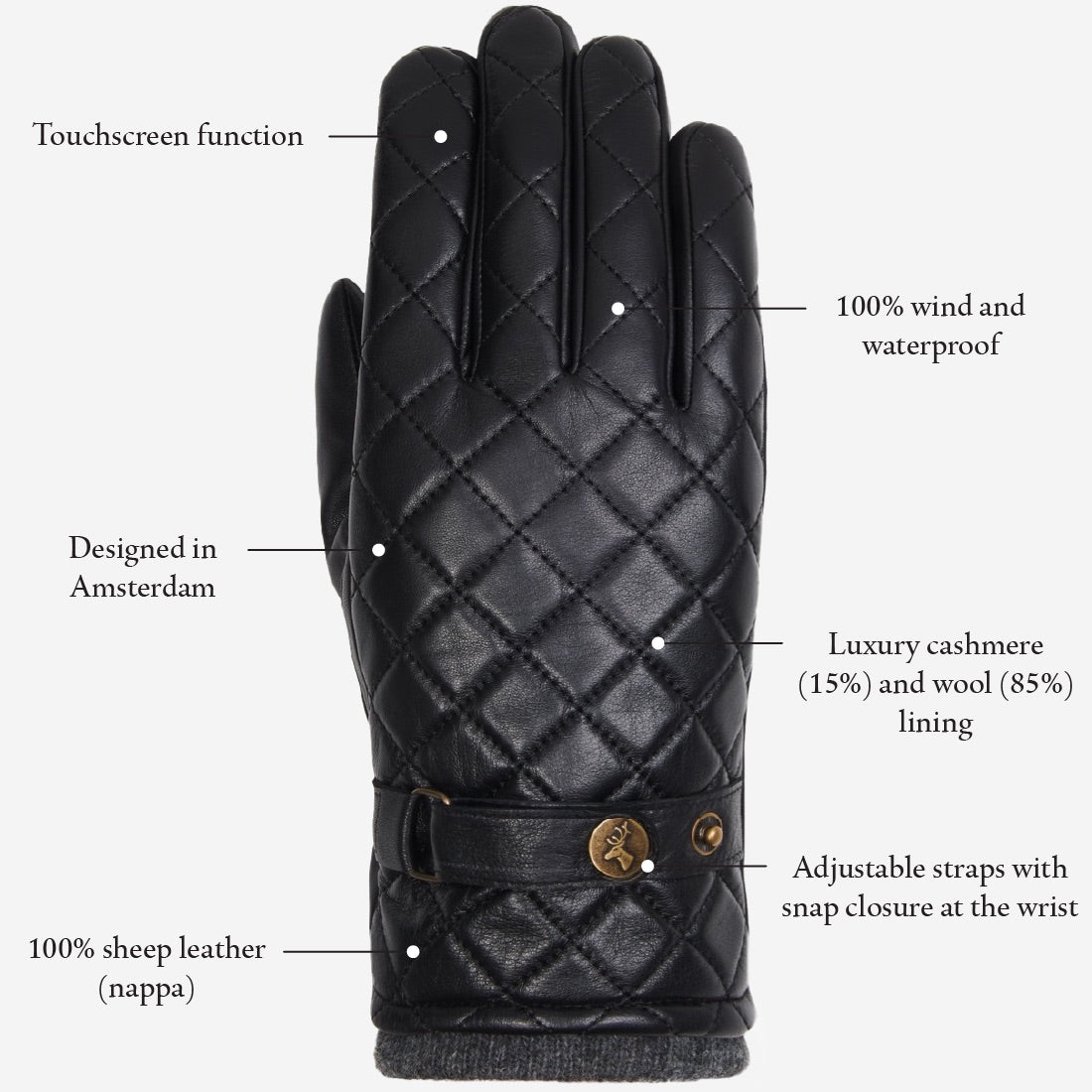 Mens designer leather gloves discount