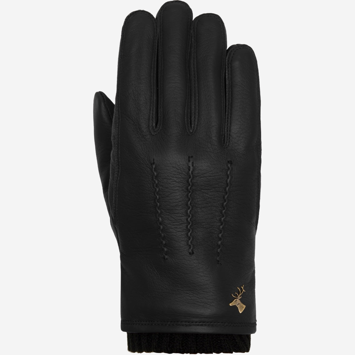 William (black) - goatskin leather gloves with warm fleece lining and press-stud - Schwartz & von Halen - UK - 1