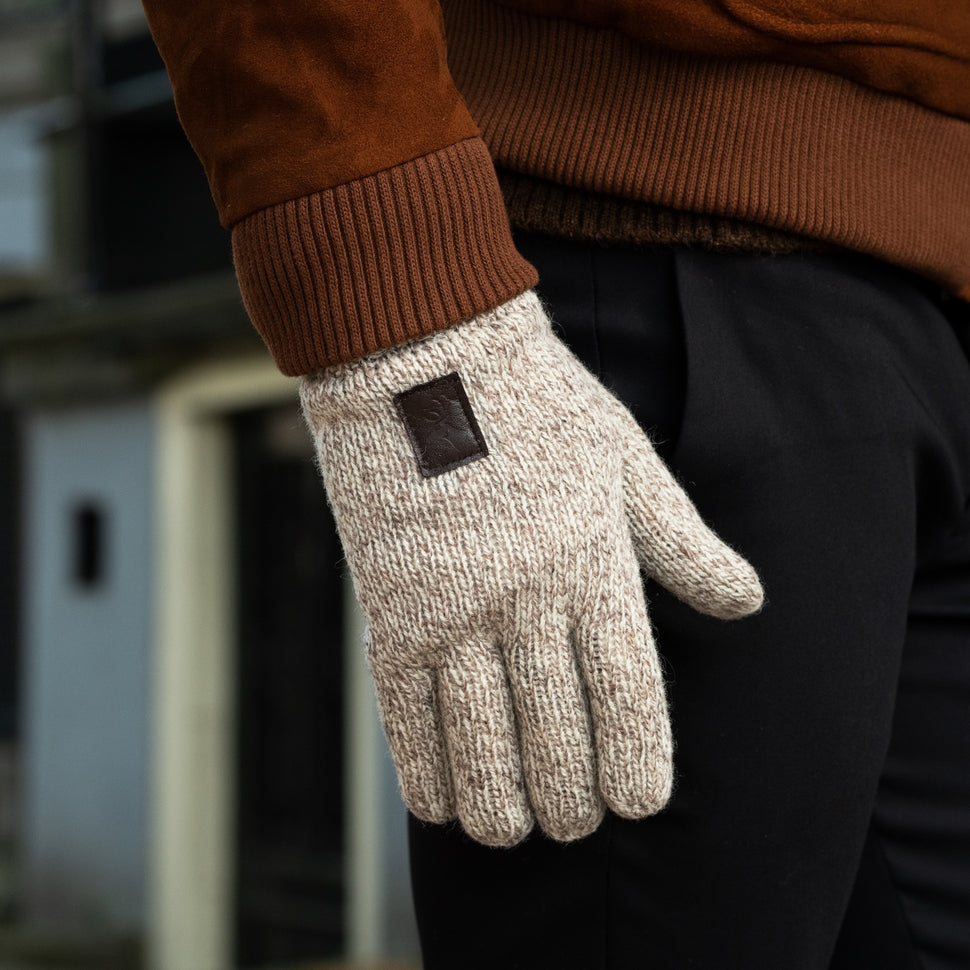 Hudson (light grey) - knitted gloves from Shetland wool with warm fleece lining - Schwartz & von Halen - UK - 10