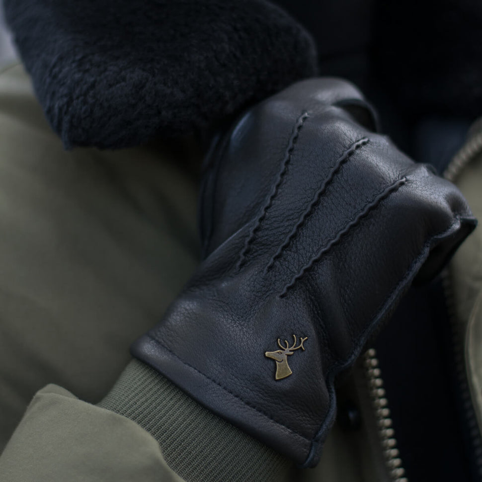 Men’s Leather Gloves Deerskin Black - Cashmere Lining - Premium Leather Gloves – Designed in Amsterdam – Schwartz & von Halen® - 5
