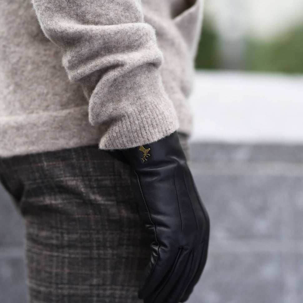 Men’s Black Leather Gloves - Touchscreen - Warm Lining - Premium Leather Gloves – Designed in Amsterdam – Schwartz & von Halen® - 7