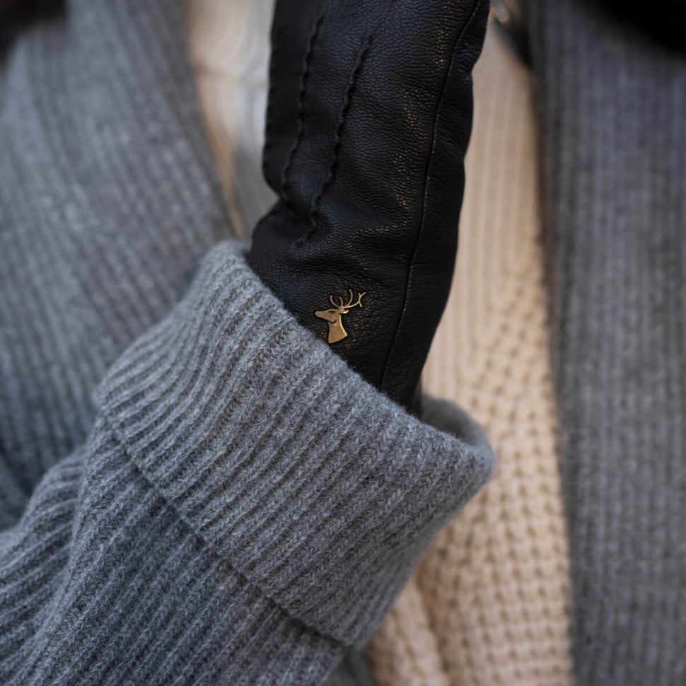 Women’s Black Leather Gloves - Touchscreen - Lambswool Lining - Premium Leather Gloves – Designed in Amsterdam – Schwartz & von Halen® - 11