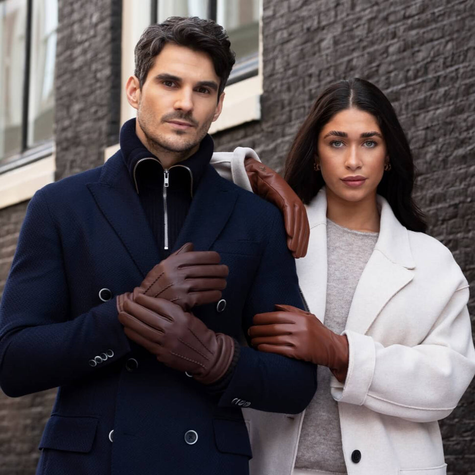 Brown Leather Gloves Men Deerskin - Wool Lining - Premium Leather Gloves – Designed in Amsterdam – Schwartz & von Halen® - 6