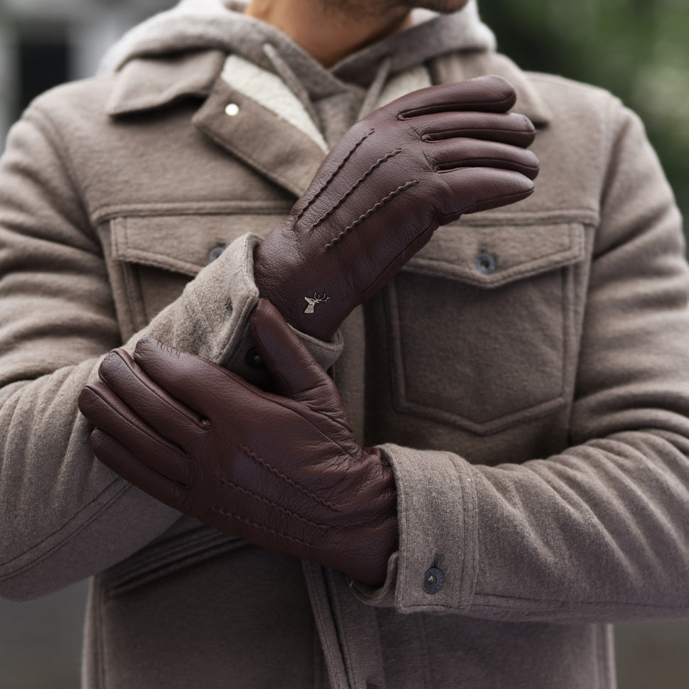 Men's Leather Gloves Brown - Lambswool Lining - Premium Leather Gloves – Designed in Amsterdam – Schwartz & von Halen® - 7