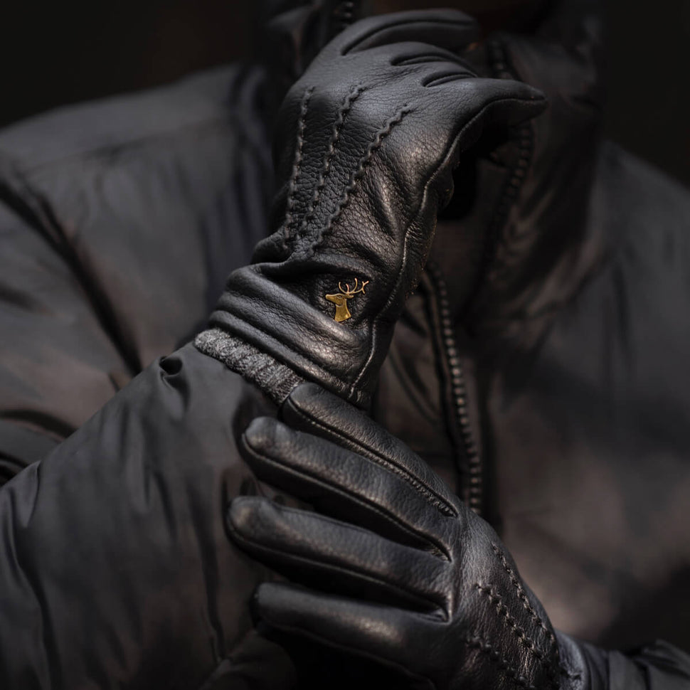 Women’s Black Leather Gloves Deerskin - Wool Lining - Premium Leather Gloves – Designed in Amsterdam – Schwartz & von Halen® - 7