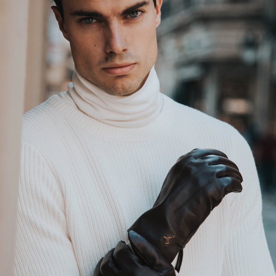 Vegan Leather Gloves for Men - Fleece Lining - Touchscreen - Premium Leather Gloves – Designed in Amsterdam – Schwartz & von Halen® - 6
