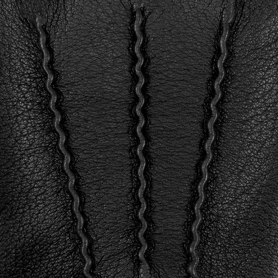 Black Leather Gloves Deerskin Men - Wool Lining - Premium Leather Gloves – Designed in Amsterdam – Schwartz & von Halen® - 4