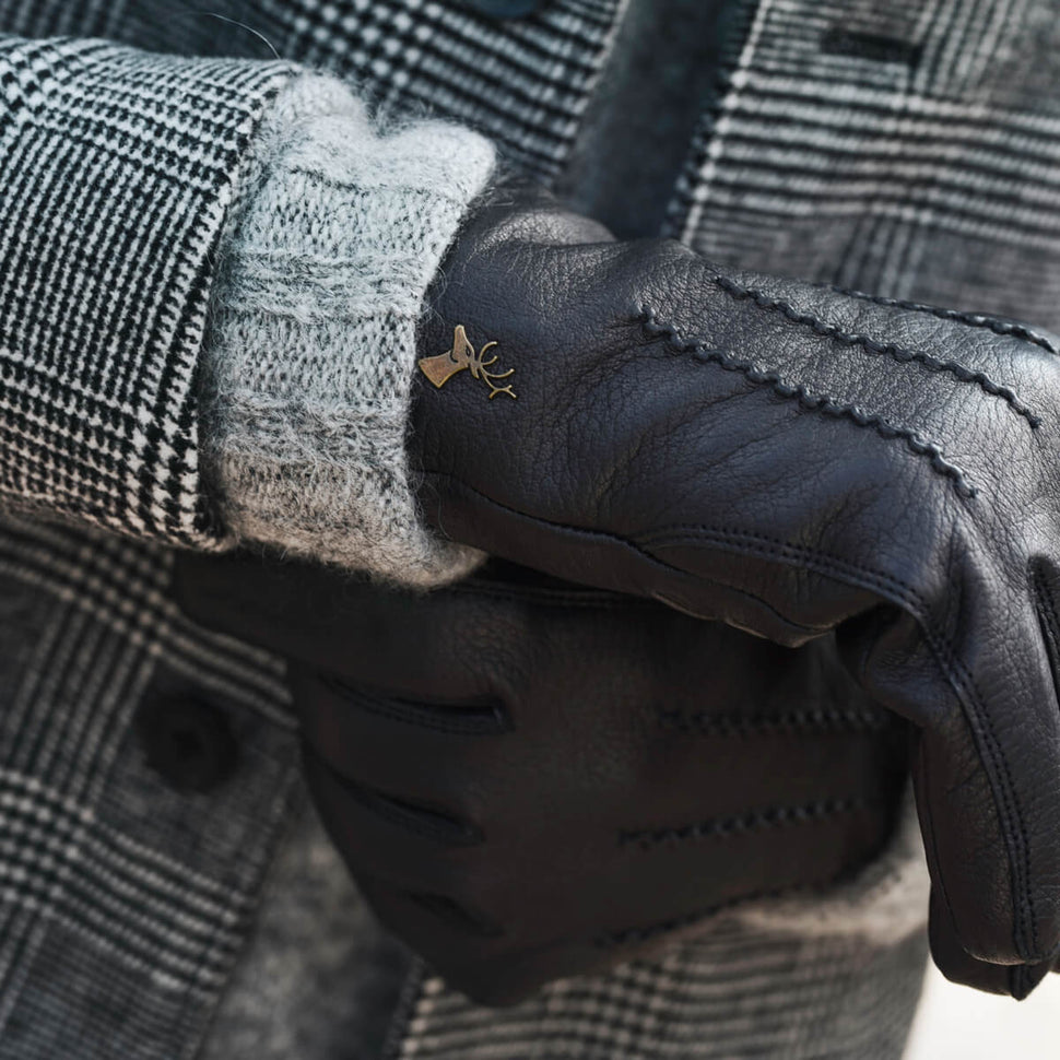 Thick Black Leather Gloves Men - Warm Lining - Premium Leather Gloves – Designed in Amsterdam – Schwartz & von Halen® - 5